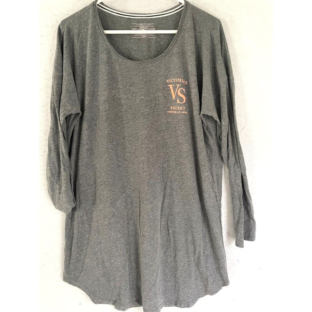 Victoria Secret cotton gown sleepshirt M long pj women's VS Scoop neck